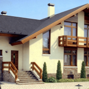 Außenverkleidung des Porenbetonhauses - verantwortungsbewusstes Geschäft