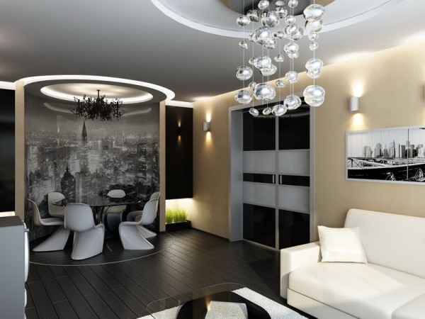 Decoração moderna da sala de estar