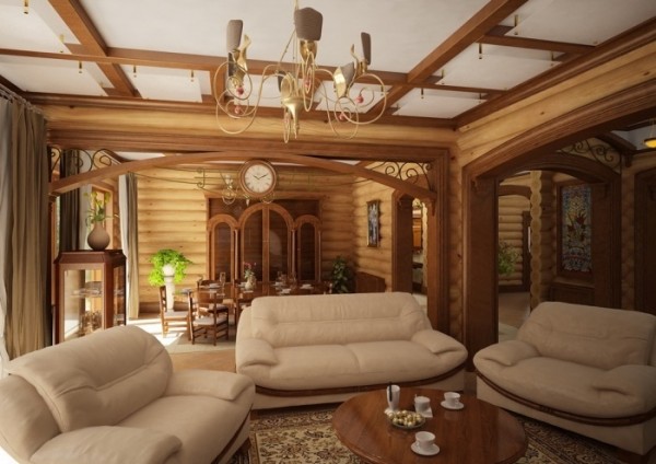 Fertigstellung der Innenwände eines Holzhauses