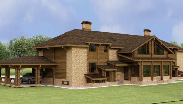 Skandinavisches Leimbalkenhaus