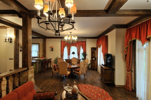 Country tarzı oturma odası