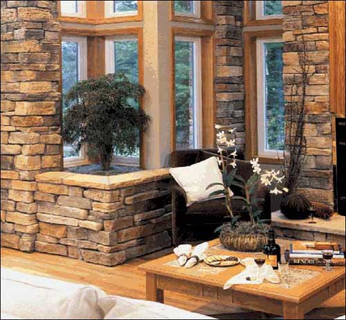 Stone in the interior of the room Stone in the interior of the room