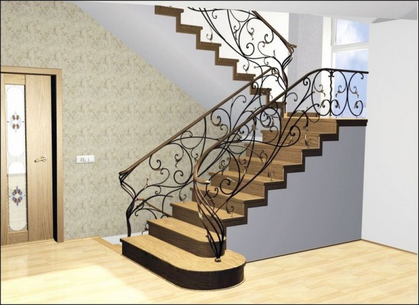 Parapetto in metallo, come principale decorazione degli interni