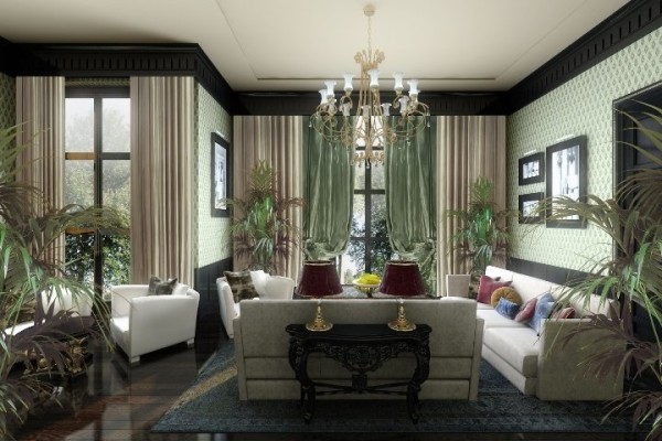 Tapete im Inneren eines Landhauses