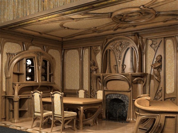 Art Nouveau evin iç