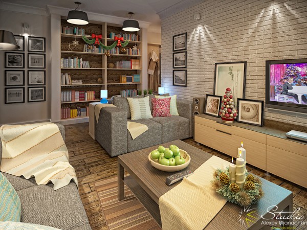 Tijolo decorativo na decoração do quarto