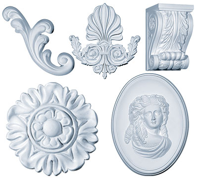 Elements of gypsum stucco Elements of gypsum stucco