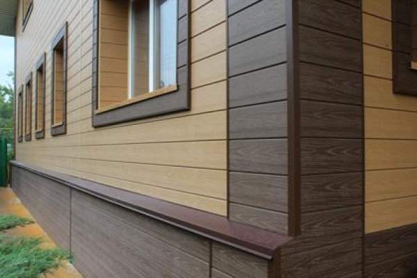 Facade of wood-polymer composite (WPC) Facade of wood-polymer composite (WPC)