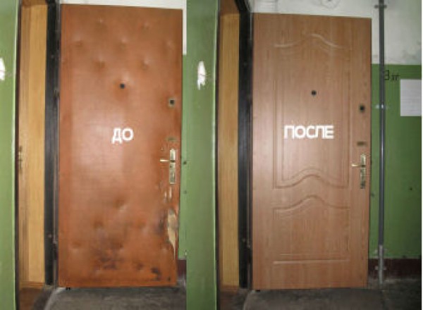 Panneaux avant de panneaux MDF - avant et après Panneaux avant de panneaux MDF - avant et après