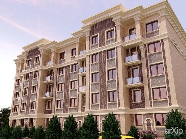 Πολυώροφο κτίριο επενδεδυμένο με θερμικά πάνελ Πολυώροφο κτίριο επενδεδυμένο με θερμικά πάνελ