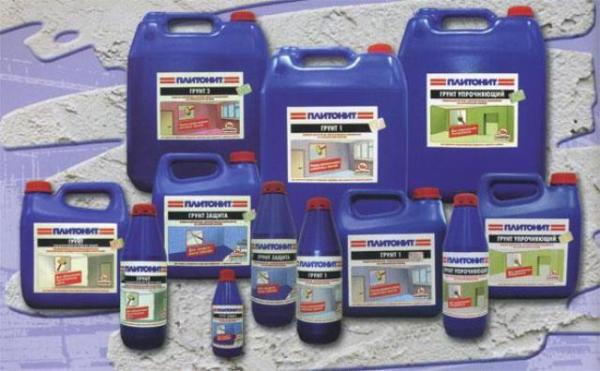 Primários para construção - tipos de marca Plitonit