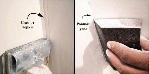 Traccia negli angoli dall'uso di una grattugia