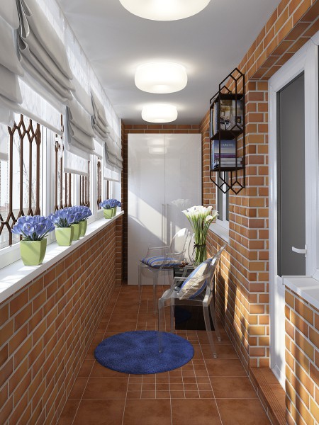 Η τέλεια λύση είναι να κόψετε το μπαλκόνι με πλακάκια από τούβλα