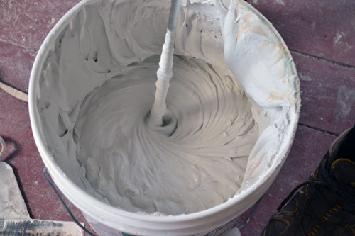 Foto der Gipsmischungszubereitung Foto der Gipsmischungszubereitung