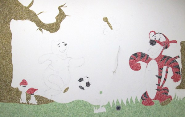 Dibujo de contorno para papel tapiz líquido.