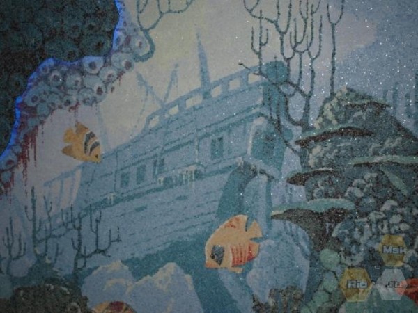 Composición compleja y dibujo con papel tapiz líquido