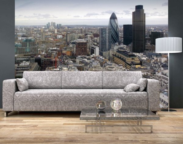 Papel fotográfico con la imagen de los rascacielos de Londres.