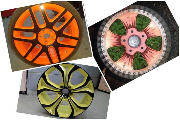 Rodas revestidas a pó