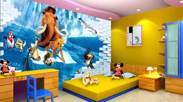 Zeichentrickfiguren im Kinderzimmer