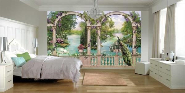 Garten im Schlafzimmer, Wandbild an der Wand