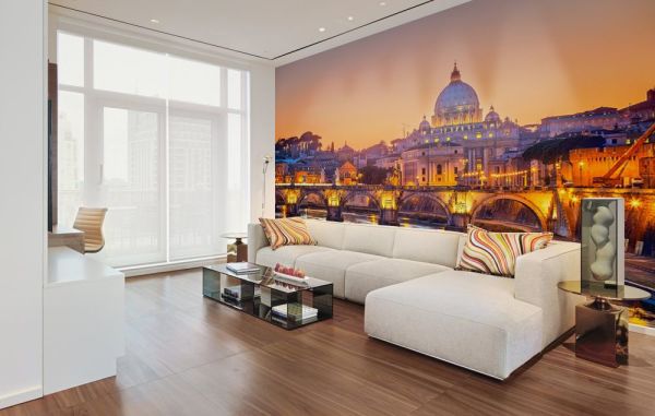 Το βράδυ της Ρώμης στο εσωτερικό του καθιστικού