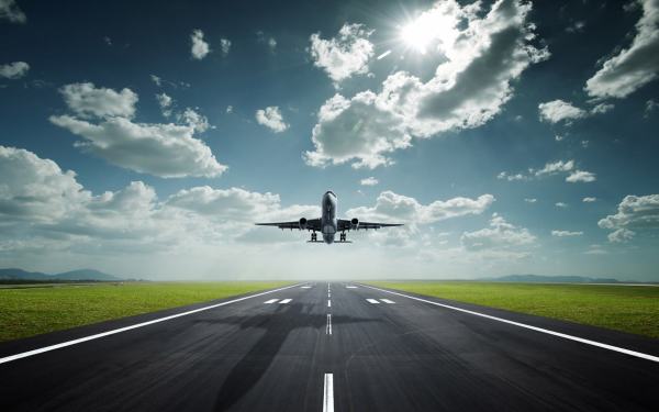 Kalkış uçağı ile duvar resmi, odayı görsel olarak büyüt