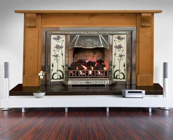 Стенопис с камина в японски стил на интериора