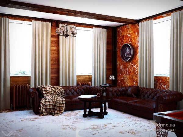 مادة Vray. الجص الزخرفية في غرفة المعيشة