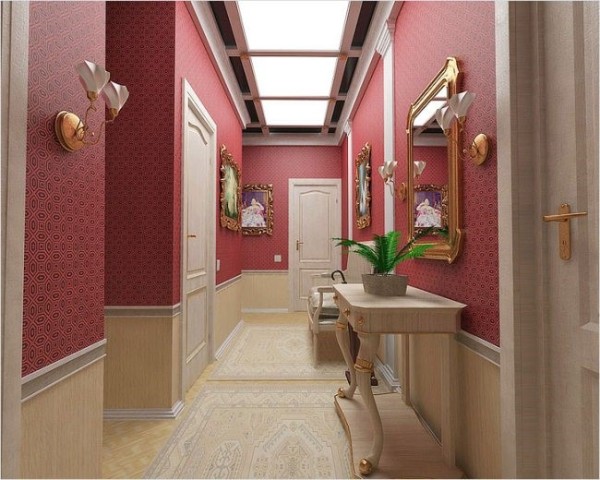 Tapete an der Wand und Design in verschiedenen Farben