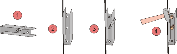 Diagrama de instalación para perfil en U