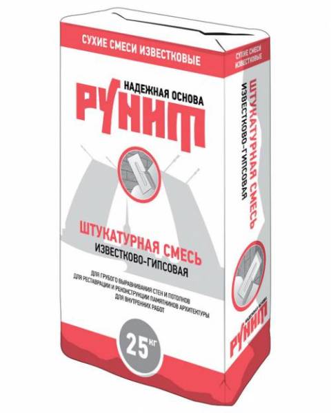 Eine Mischung aus Gips auf Kalk- und Gipsbasis