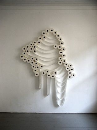 Toilet paper wall decorations Toilet paper wall decorations