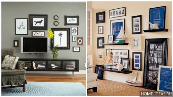 Die Position der Bilder an der Wand