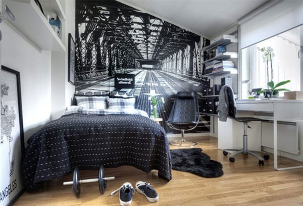 يمكن أن تساعد الجداريات المنظورية في توسيع غرفة صغيرة بشكل مرئي