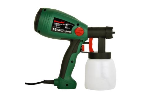 Polymerfarben werden mit einer Spritzpistole aufgetragen.