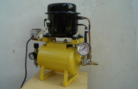 Compresor casero de un viejo refrigerador