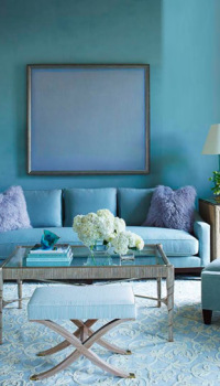 Ο συνδυασμός του μπλε στην αίθουσα