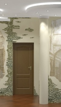 Combinamos piedra y papel pintado