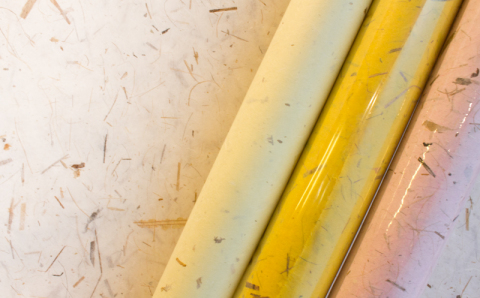 Wallpaper textured by waste wood.