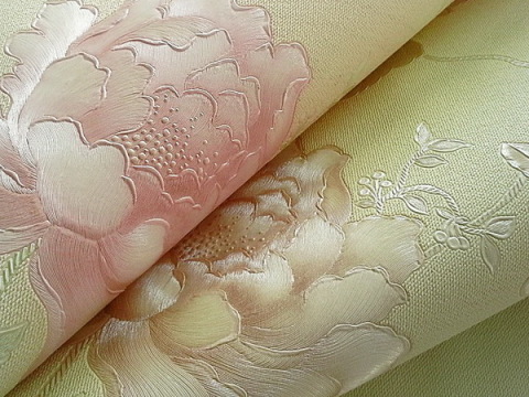 Stamping on paper wallpaper.