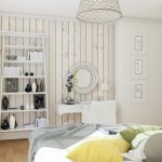 Parede interior com ripas