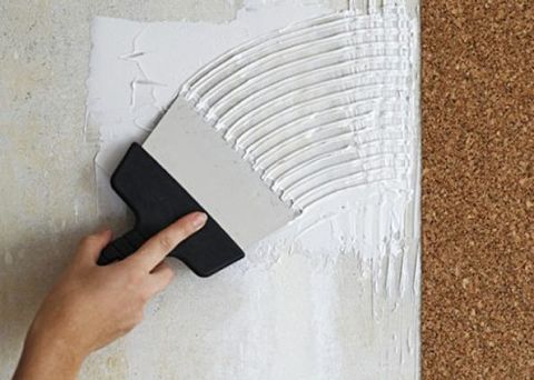 Aplique pegamento a la pared.