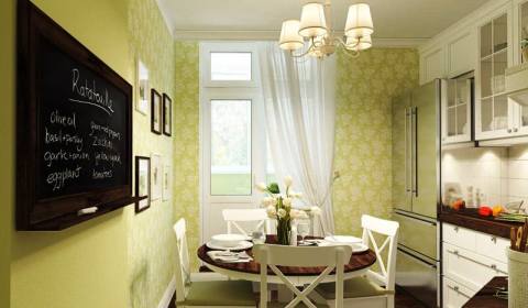 Ταπετσαρία για την κουζίνα σε ένα λουλούδι σε φόντο βανίλια