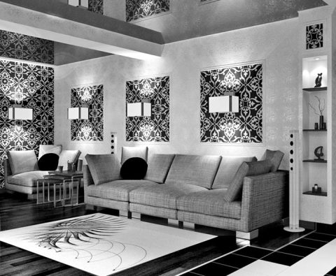 White and black colors will fit perfectly in the living room White and black colors will fit perfectly in the living room