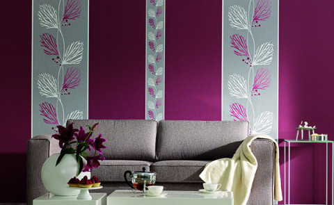 Verschiedene Tapeten und Raumgestaltungen.