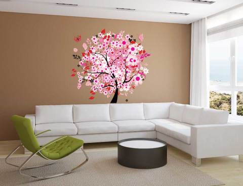 Farbige Vinylaufkleber in Form eines Baumes