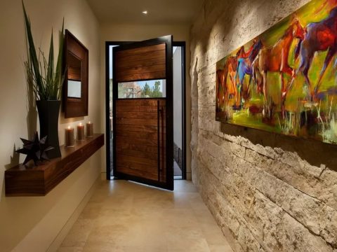 The corridor trimmed with stone will be the decoration of any home The corridor trimmed with stone will be the decoration of any home