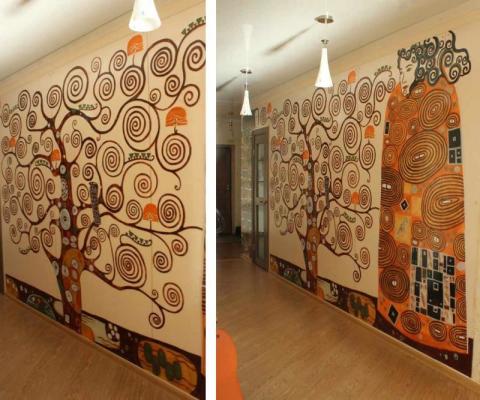 Großes und helles Muster im Inneren des Korridors Großes und helles Muster im Inneren des Korridors