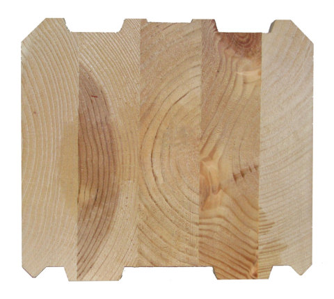 Секцията показва слоевата структура на залепени греди Секцията показва слоевата структура на залепени греди