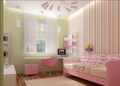 Room interior with subtle wallpapers Room interior with subtle wallpapers